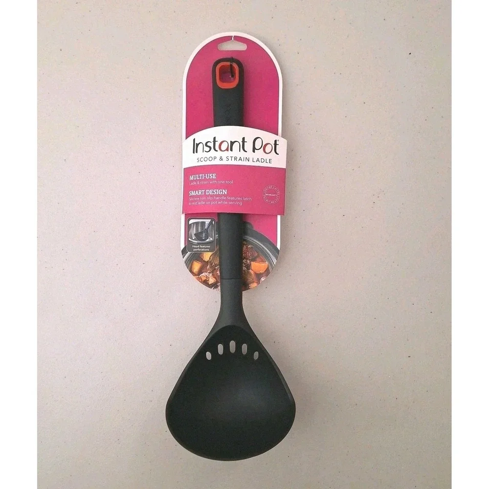 NEW Instant Pot Scoop & Strain Multi-Use Ladle‎ Spoon Strainer Silicone Handle
